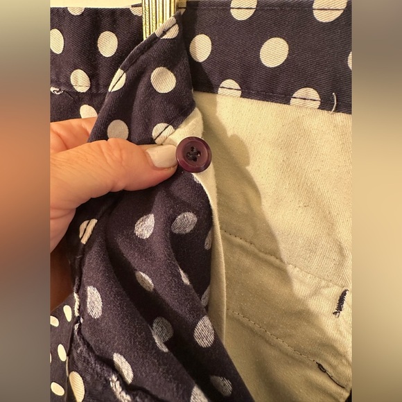 J. CREW Men’s 36 Oarsman 9” Relaxed Chino Short Navy Blue Polka Dot 90’s Inspo - Picture 6 of 13